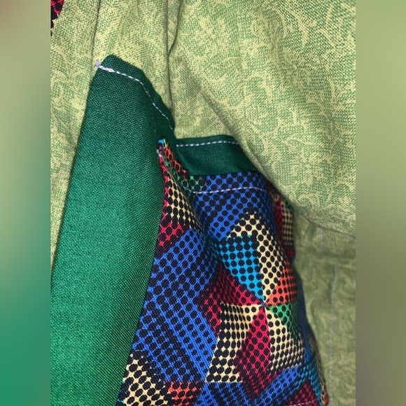 Fabric Quilted Handmade Zipper Folding Oversize Handbag Unique Funky Zips Shut - Picture 5 of 11